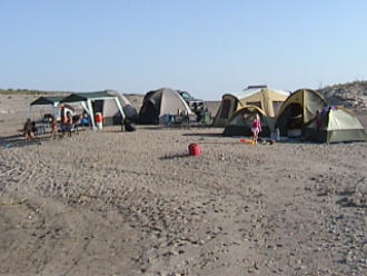 Camping in a Private Cove on the Beach