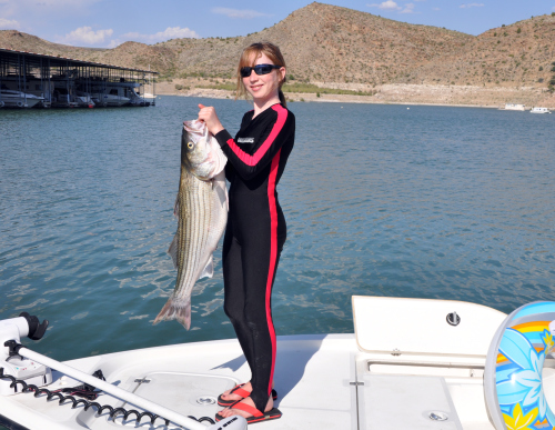 Striper Fishing with Gidget Moon Miller of Rio 				Grande Guide Service